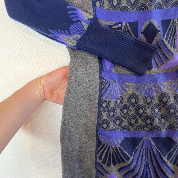 Title Nine S Athletic Dress 1/4 Zip Xtra Fine Merino Wool Knee Length Purpl Gray - Picture 5 of 16